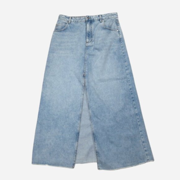 Anthropologie Pilcro The Madi Front-Slit Denim Maxi Skirt Endless Summer Wash 14 - Picture 3 of 11